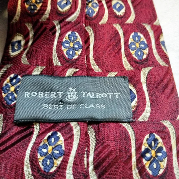 Robert Talbott Best of Class Necktie Tie Silk Hand Sewn Made in the USA Maroon - Picture 4 of 10